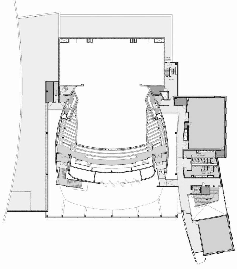 mezzanine floor layout diagram of the Forest Hills Fine Arts Center
