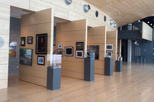 multiple open art gallery walls at the Fine Arts Center