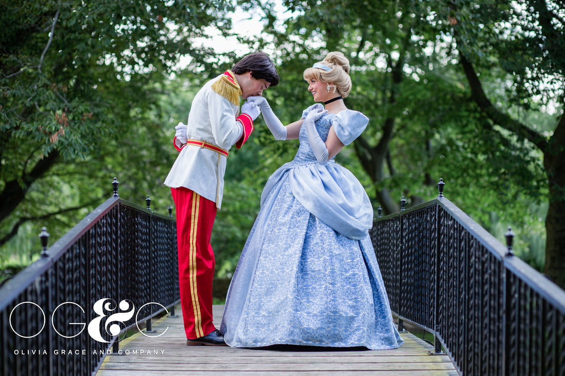 promotional photo of Cinderella and the Prince for Olivia and Grace